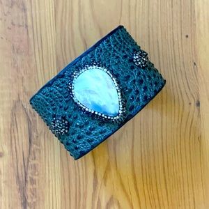 LEATHER & JEWEL CUFF